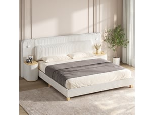 Lit 2 places 140x200 cm <strong></strong> <strong></strong> coloris beige