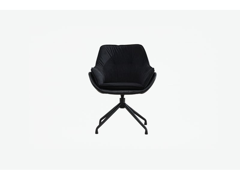 Fauteuil de bureau pivotant à 360° avec retour automatique, assise ergonomique et piètement métallique, similicuir noir - Conforama E