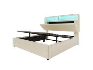Lit coffre 140x190 cm OOIILLEE   coloris beige