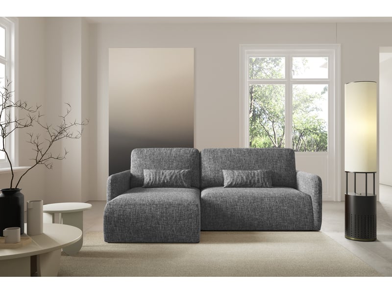  Canapé d'angle convertible livello l noir  - Conforama B