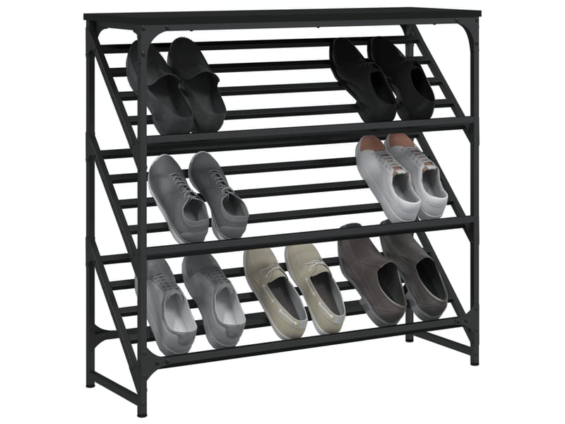  Meuble à chaussures, étagère à chaussures noir 90x30x85 cm bois d'ingénierie  - Conforama C
