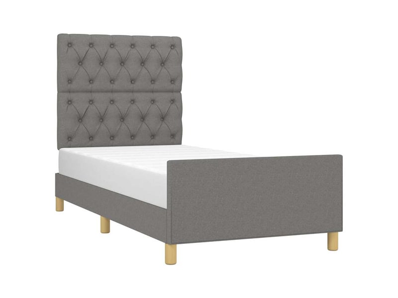  Lit simple- lit adulte -  cadre de lit sans matelas gris foncé 80x200 cm tissu  - Conforama B