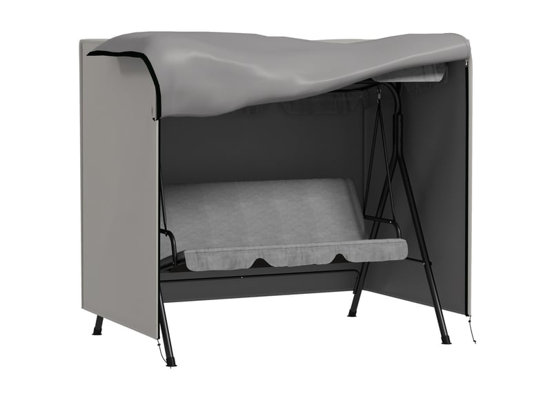 Housse de protection balancelle 177 x 114 x 152 cm, tissu oxford 600d imperméable, anti-uv, 2 fermetures éclair, cordons élastiques  - Conforama A