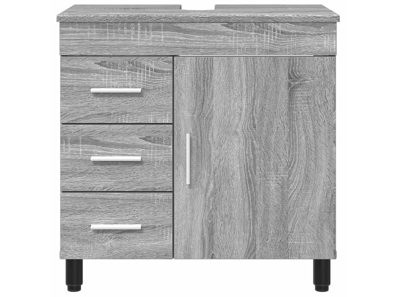 Unité de vanité de salle de bain, meuble de rangement sonoma gris 60x35x60 cm shl4455 - Conforama E