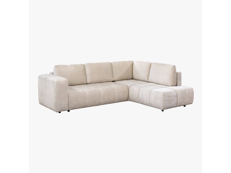  Canapé d'angle convertible en tissu beige - angle droit  - Conforama D