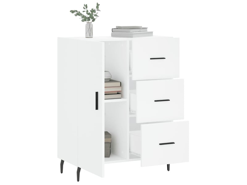  Buffet - bahut - meuble de rangement blanc 69,5x34x90 cm bois d'ingénierie  - Conforama D