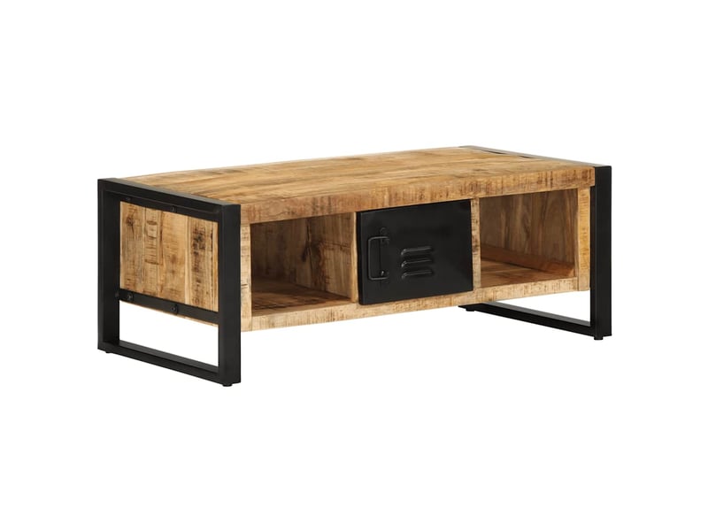  Table basse - table de salon - table à thé 90x50x36 cm bois de manguier massif brut  - Conforama A