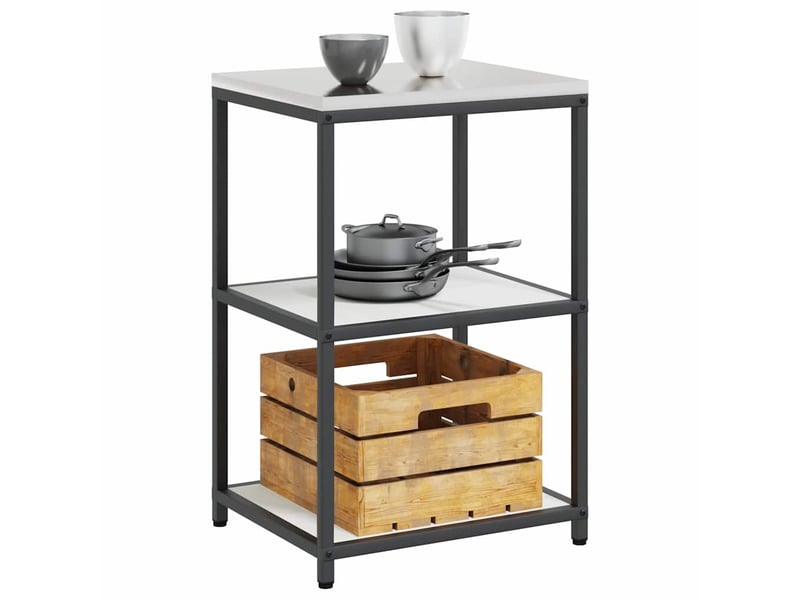  Étagère de cuisine, étagère de rangement hattem blanc 60x50x92cm acier  - Conforama C