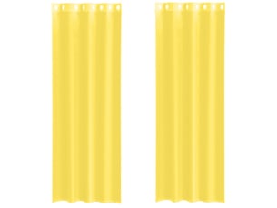 Lot de 2 rideaux en voile, voilages avec œillets jaune cf44371