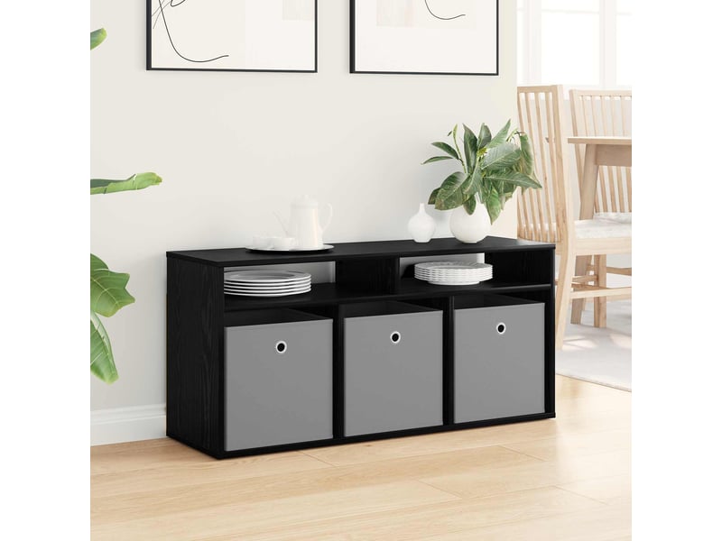  Meuble tv - basboard avec tiroir chêne noir 102 x 32 x 48,5 cm  - Conforama D