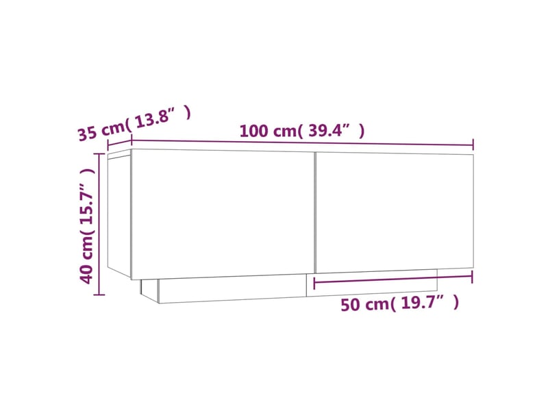  Table de chevet - cabinet de chevet - table de nuit chêne fumé 100x35x40 cm bois d'ingénierie  - Conforama D