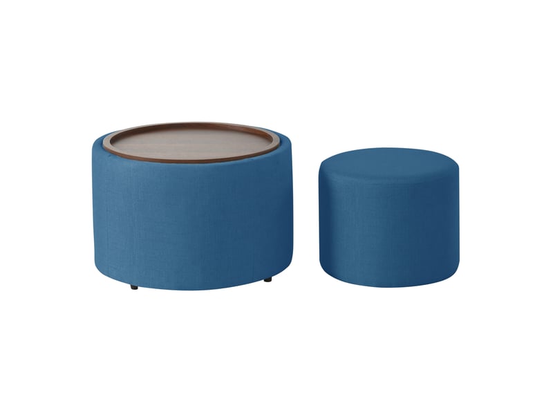  Poufs gigognes 58x58x38 cm avec rangement mdf bleu  - Conforama A