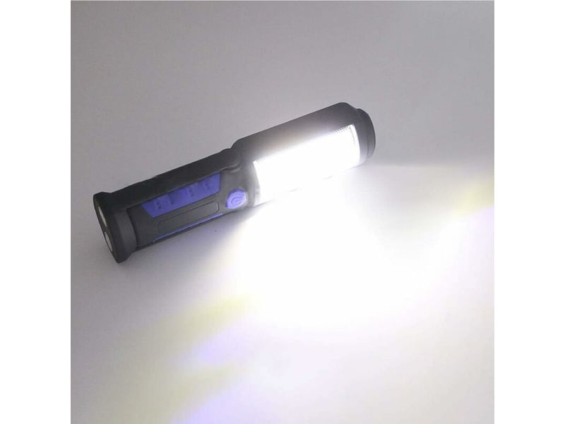  Lampe torche de travail cob led magnétique lampe de travail pour voiture, garage, mécanique, maison lampe torche rechargeable pour extérieur batterie  - Conforama E