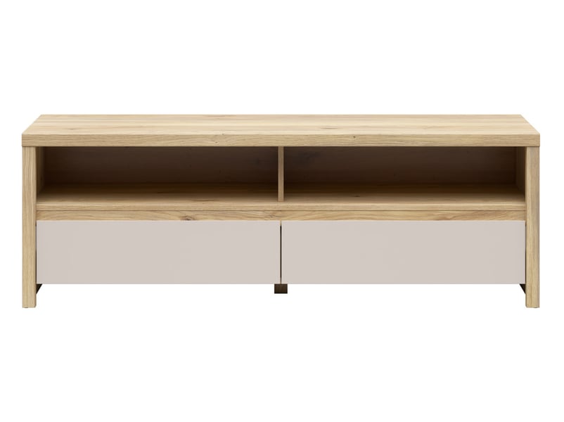  Meuble tv avec 2 tiroirs et 2 niches ouvertes coloris cachemire chêne mauvella- longueur 143,5 x profondeur 40,5 x hauteur 48,4 cm  - Conforama D