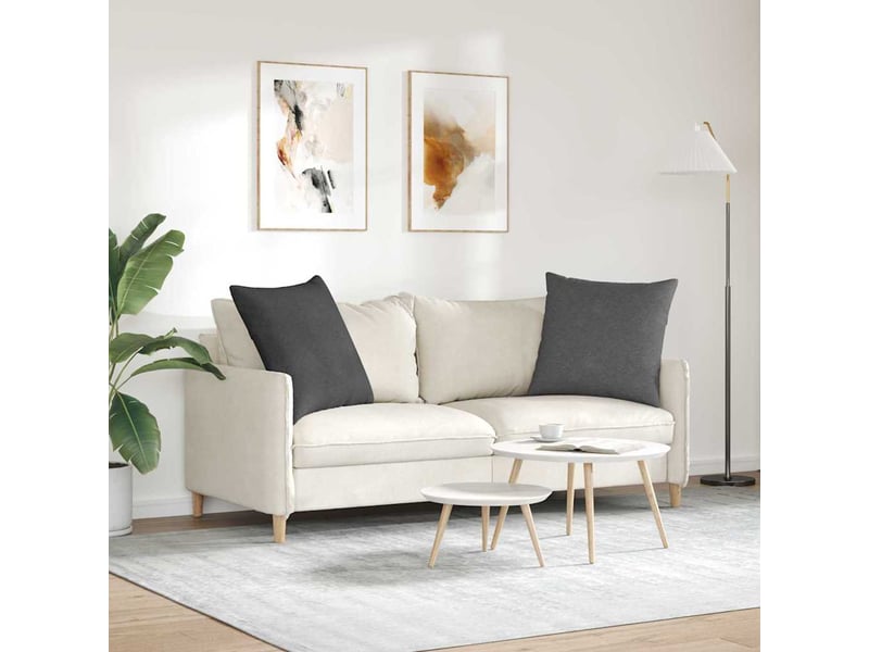  Lot de 2 coussins de canapé, coussins décoratifs tissu en velours côtelé gris foncé cf58827  - Conforama D