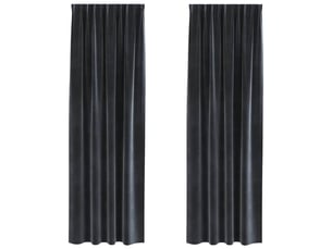 Lot de 2 rideaux, rideaux de fenêtre gris foncé 140 x 245 cm velours cf44070