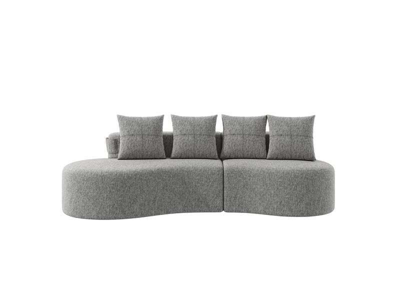 Canapé droit fixe 4 places lin gris clair canapé compressible - Conforama A