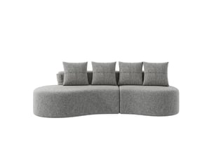 Canapé droit fixe <strong>MERAX</strong> <strong>canapé compressible</strong> 4 places Polyester gris