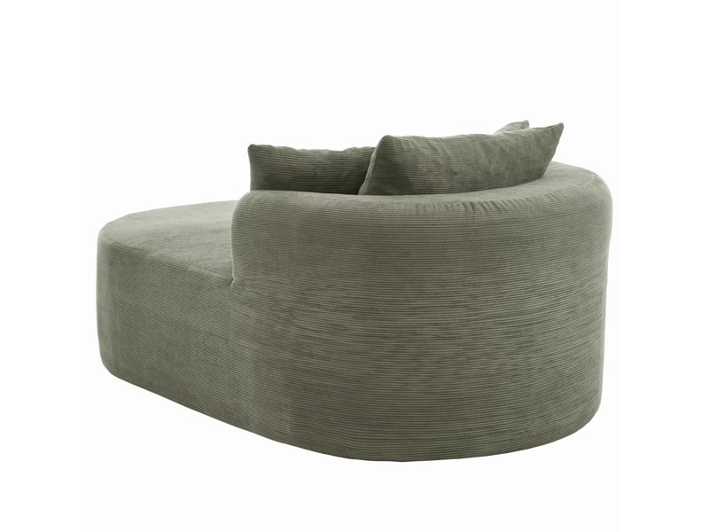  Fauteuil de relaxation ovale 170 × 112,5 × 83 cm en velours côtelé vert chicfurn  - Conforama E