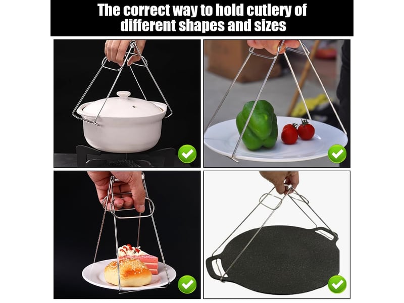  2 pièces pince attrape plat chaud set, 2 tailles anti-brûlure pince à acier inoxydable, pinces à aliments chauds de cuisine, anti-brûlure clip pour ERFDS-GXD00903-GXD - Conforama D