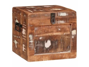 Boîte de rangement, coffre de rangement avec stockage marron bois de mangue massif shl1037