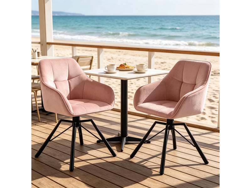  Chaises élégance lot de 2, chambre, cuisine, pivotantes, salle à manger et dossier doux confortable  - Conforama E