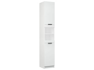 Armoire de salle de bain, meuble de rangement blanc 32x34x188.5 cm bois d'ingénierie