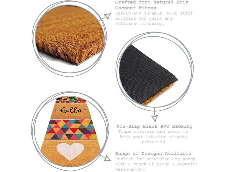  Spring paillasson de noël - 60 x 40 cm - père noël - lot de 1 - paillasson intérieur et extérieur en fibre de coco, décoration de noël, saison des fêt  - Conforama E