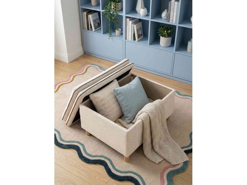  Sam, pouf coffre de rangement, 70x91 cm, beige Sam - Conforama D