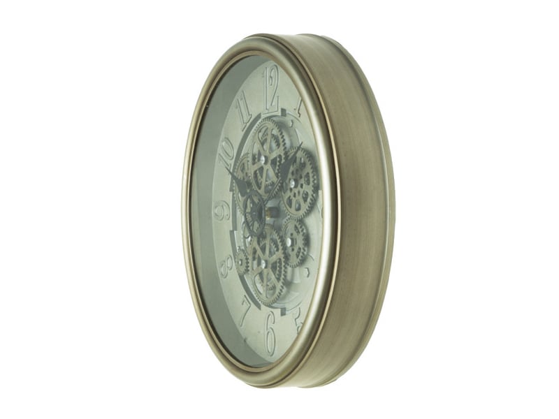  Horloge murale fabrilamp atarfe 40 x 40 cm doré rustique engrenages mobiles 217714027 - Conforama C