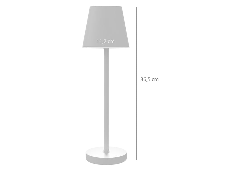  Lampe de chevet avec éclairage led, lampe de table rechargeable sans fil usb-c, 3 couleurs, ø 11,2 x 36,5 cm, blanche  - Conforama C