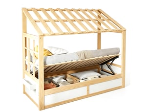 Lit cabane 90x200 cm ULQENI   coloris bicolore