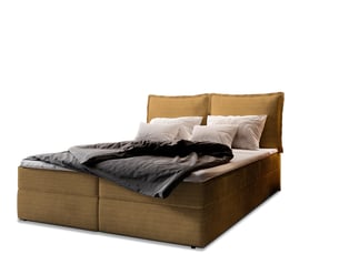 Lit avec rangement 160x200 cm <strong>MASSENO</strong> <strong></strong> coloris jaune