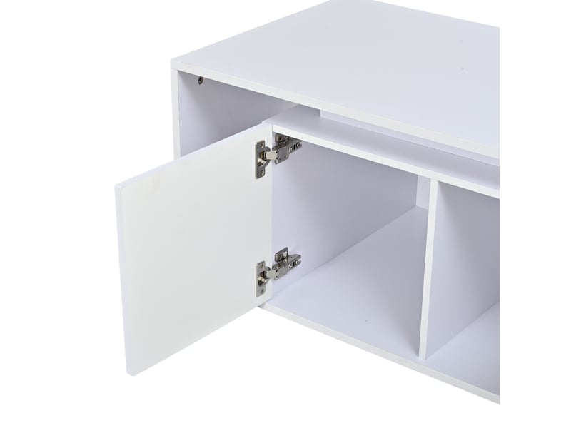  Table basse 100 x 50 x 41 cm en panneau de particules avec led et rangement blanche chicfurn  - Conforama E