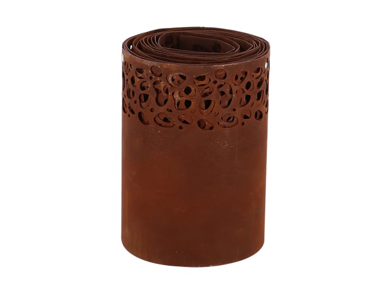 Lot de 4 bordures de 4,8m soit 19,2 mètres linéaires de bordures mouchées rouillées - métal marron - 1920 x h 20 cm - Conforama D