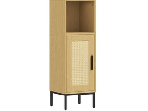 Meuble de salle de bains 30x30x94 cm avec tablette réglable bois naturel