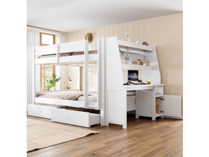 Lit superposé 140x200 cm <strong>HAUSS SPOLE</strong>  <strong></strong> coloris blanc
