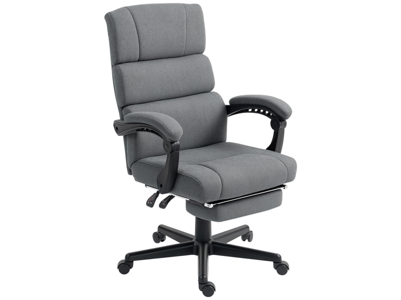  Fauteuil de bureau rembourré aspect velours, réglable en hauteur, sur roulettes, gris  - Conforama A