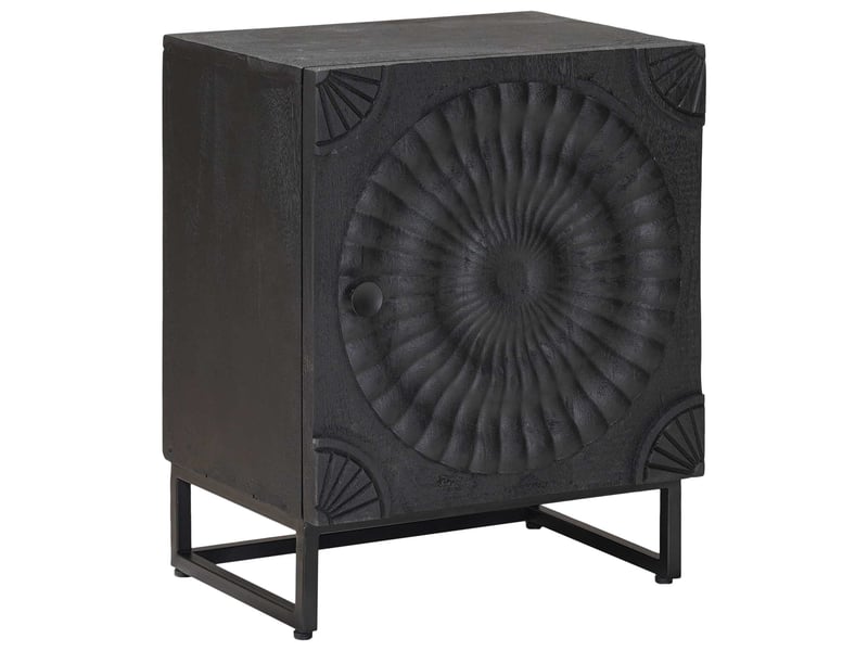 Table de chevet faite main noir 40 x 30 x 50 cm  - Conforama B