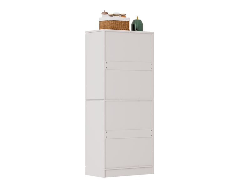 Armoire de cuisine haute blanche, garde-manger 4 portes, étagères réglables, 76x42x180cm - Conforama R