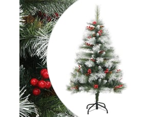 Sapin de noël artificiel, arbre de noël avec pommes de pin et baies 150 cm shl4583