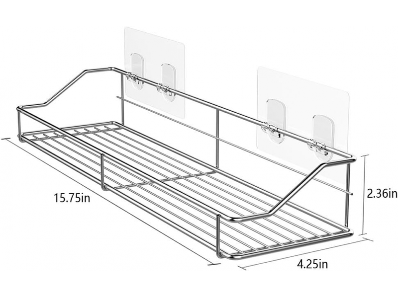  Panier à serviettes de douche, étagère, organisateur de salle de bain, porte-épices de cuisine en acier inoxydable sus304 - sans perçage  - Conforama E