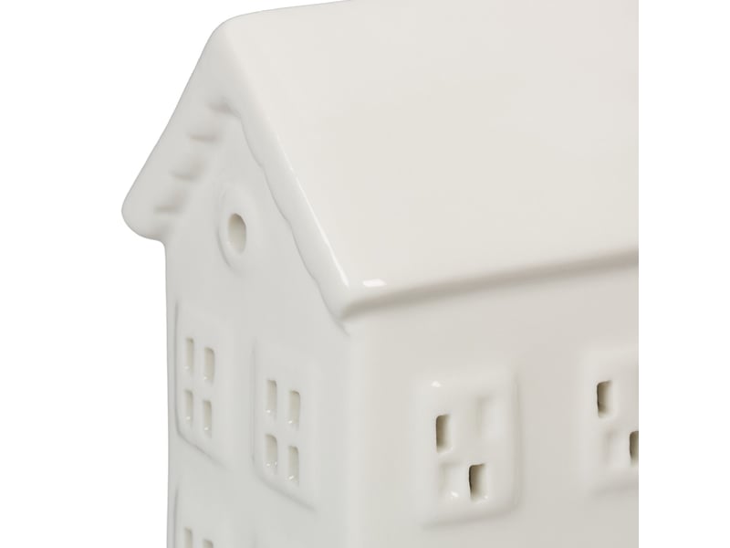  Photophore en forme de maison ambiance cosy déco intérieur 18 x 12 x 12 cm en porcelaine blanche 13_0015199  - Conforama D