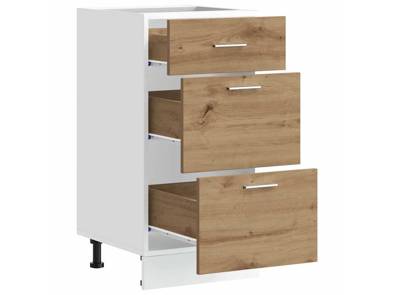 Meuble de rangement, meuble bas de cuisine chêne artisanal 40x46x81,5cm bois d'ingénierie - Conforama E