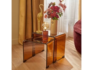 Table basse rectangulaire coloris orange ATMOSPHERA CRÉATEUR D'INTÉRIEUR LENIA - 46 cmx30 cm