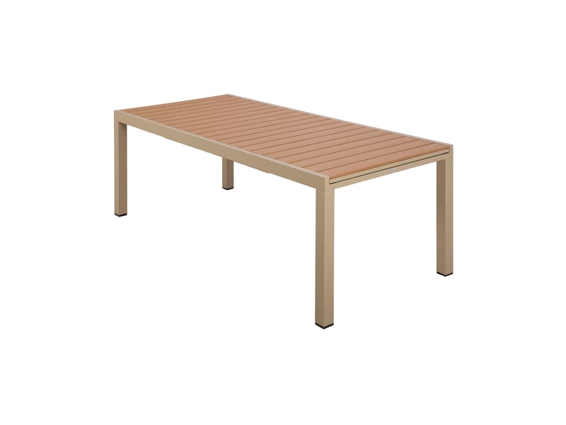  Table en aluminium extensible 200-300 cm plateau bois creme  - Conforama A