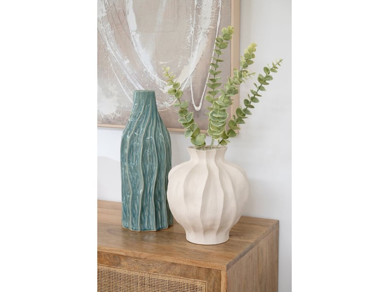 Vase bouteille en porcelaine richard 42cm bleu  - Conforama D