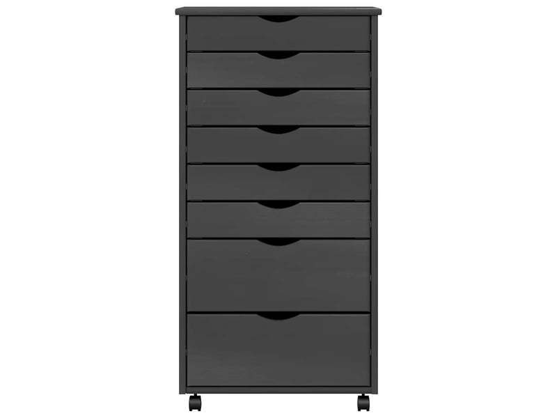  Armoire de rangement roulante avec tiroirs moss gris bois de pin solide shl1674  - Conforama D