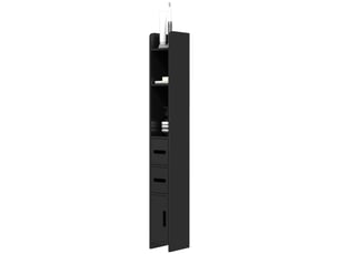 Colonne de rangement, armoire haute pour salle de bain bois noir 15x17x120cm