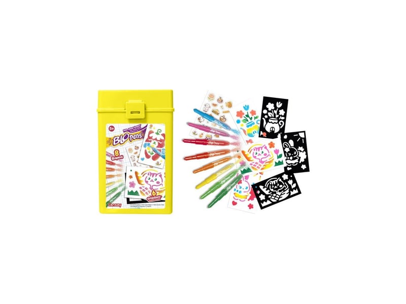  Set de coloriage blopens jardin féerique avec pochoirs, stickers et 8 feutres LAN3181860241424 - Conforama B